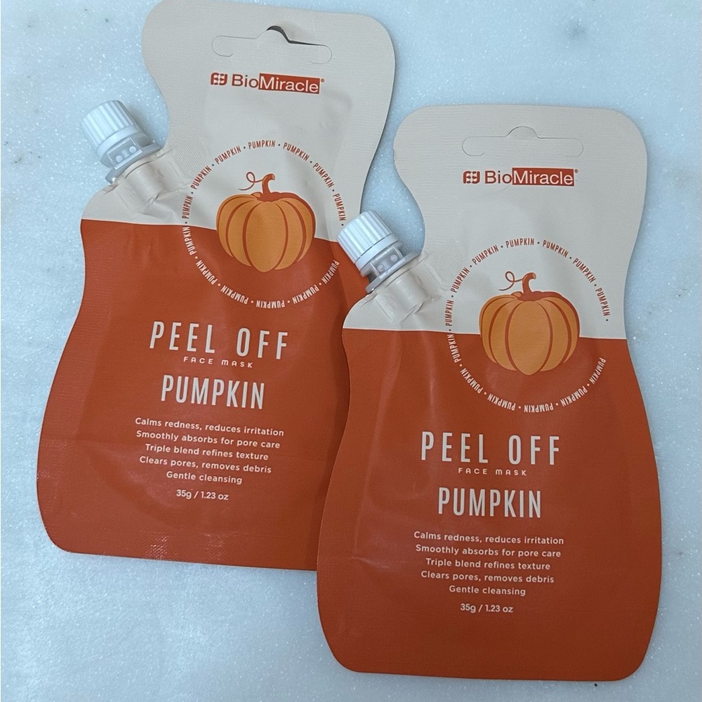 🆕 Pumpkin Peel Off Face Mask 2 pack BioMiracle Korean Skin Care